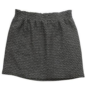 J. Crew Women's Size 8 Black White Tweed Mini Skirt Elastic Waist Pull-On Career